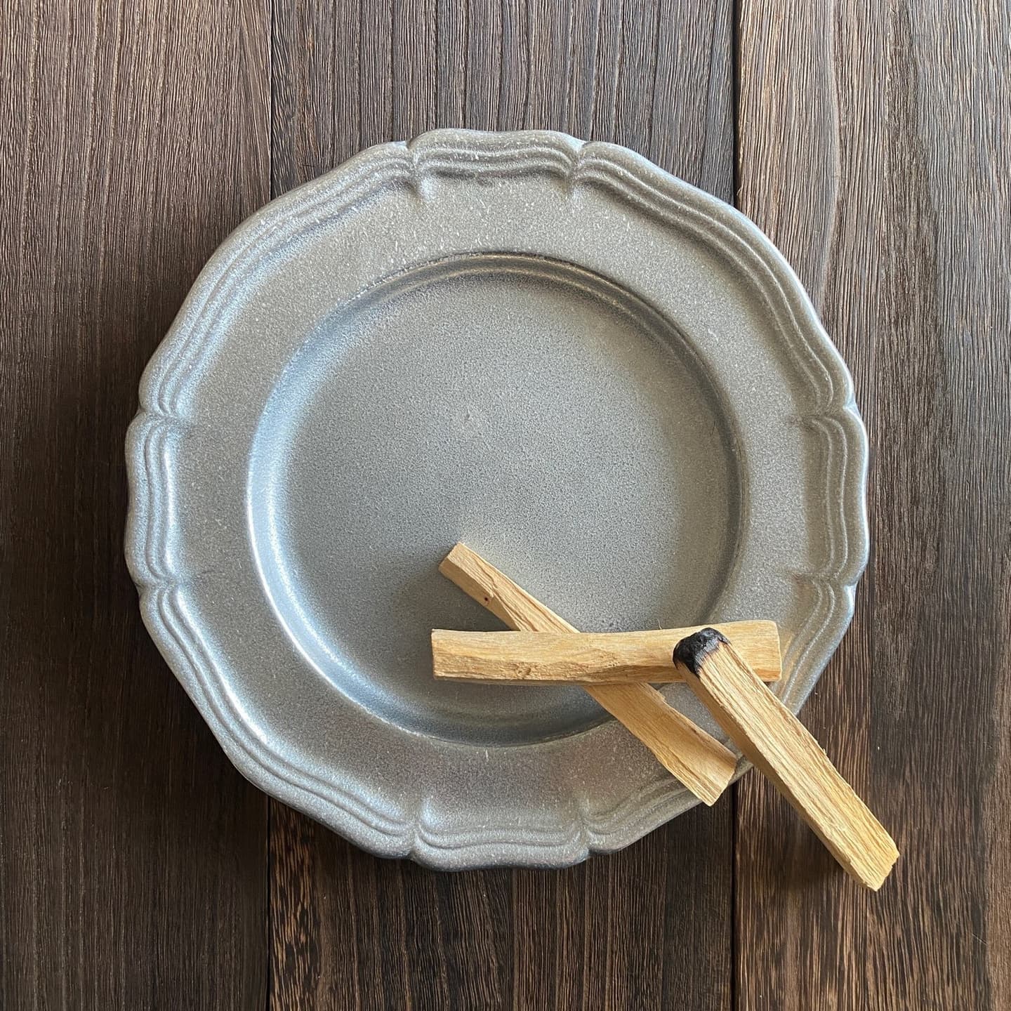 アンティークピューター花リムS004