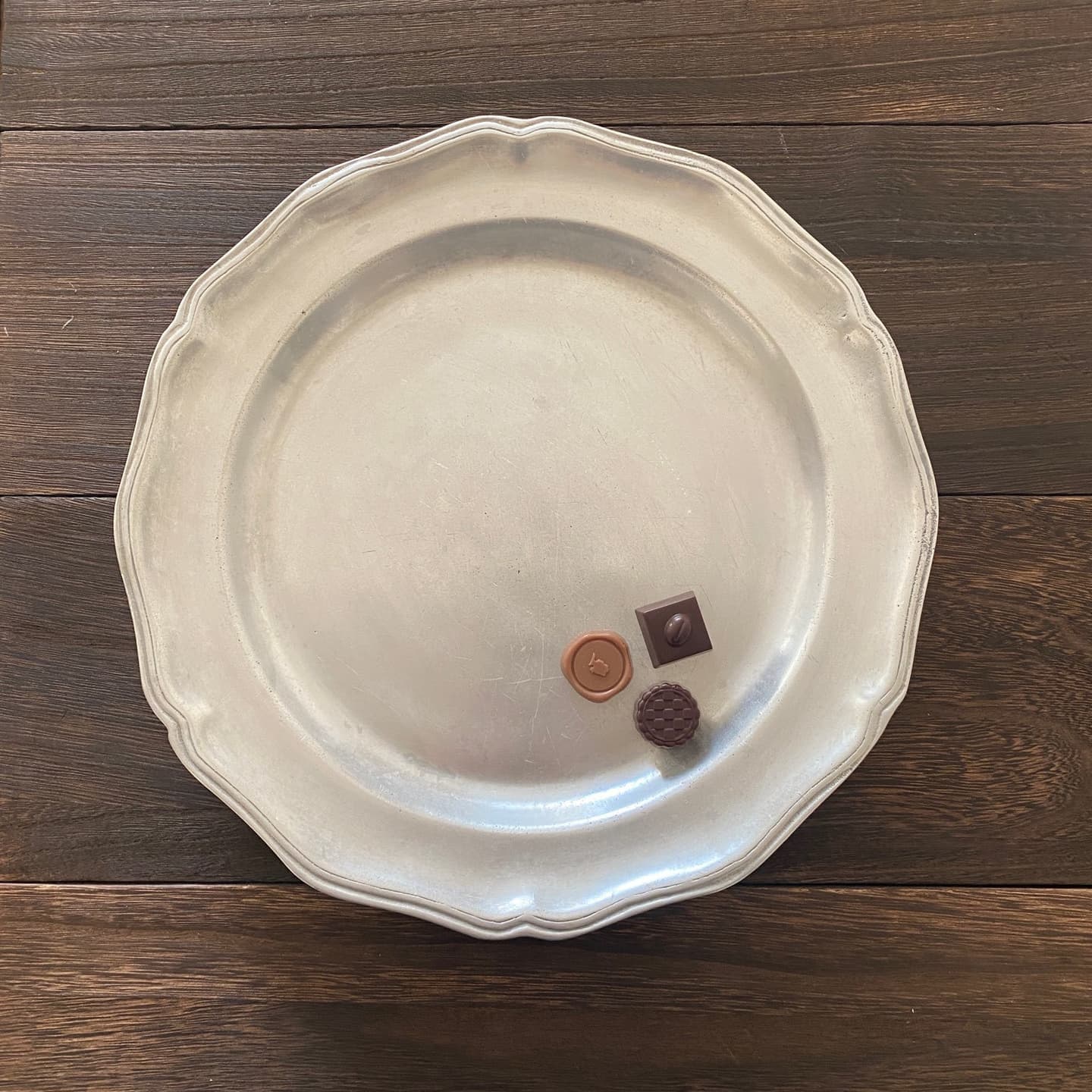 アンティークピューター花リムXL003