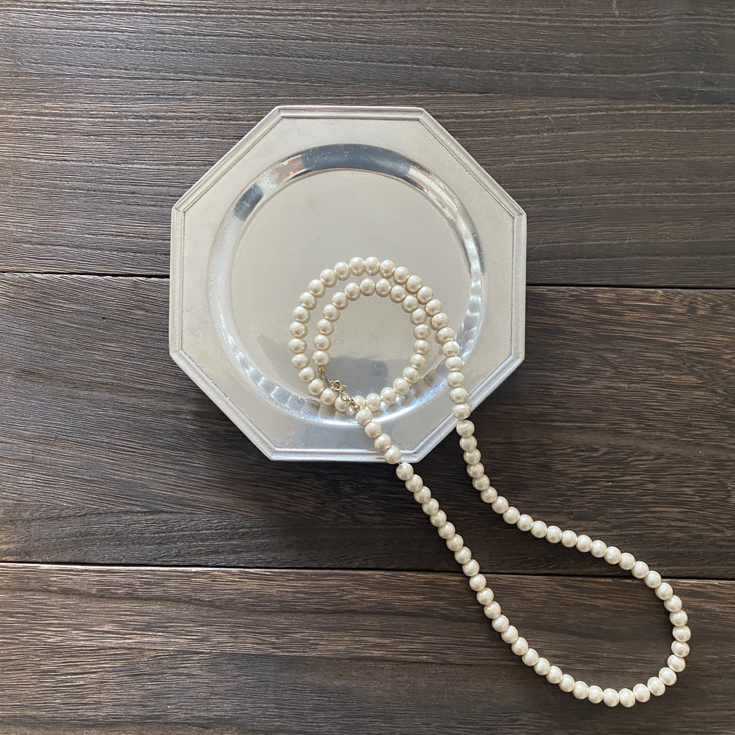 アンティークピューター花リムS004